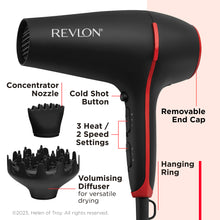 Last bilde inn i galleri  Revlon Smoothstay Coconut Oil-Infused Hair Dryer
