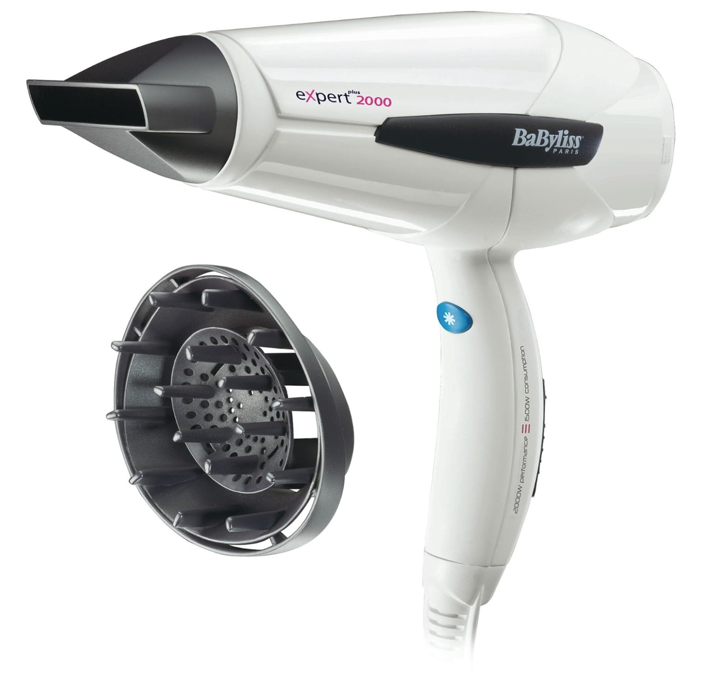 BaByliss D221E Hårføner 2000w ytelse