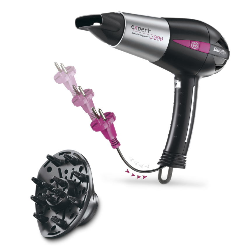 BaByliss D171E Hårføner 2000W kabelrulle