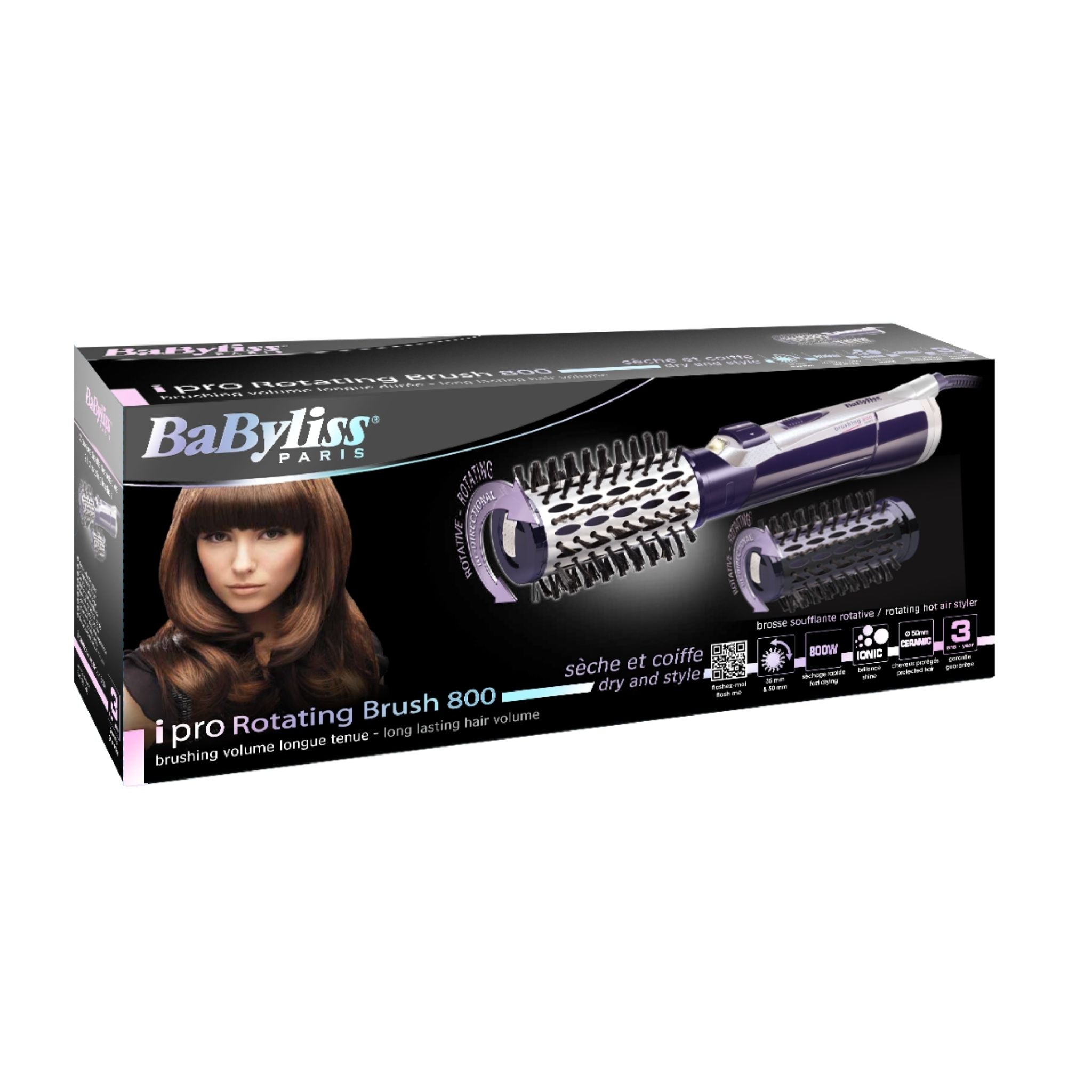 BaByliss AS550E Roterende varmluftsbørste 800W 2 børster