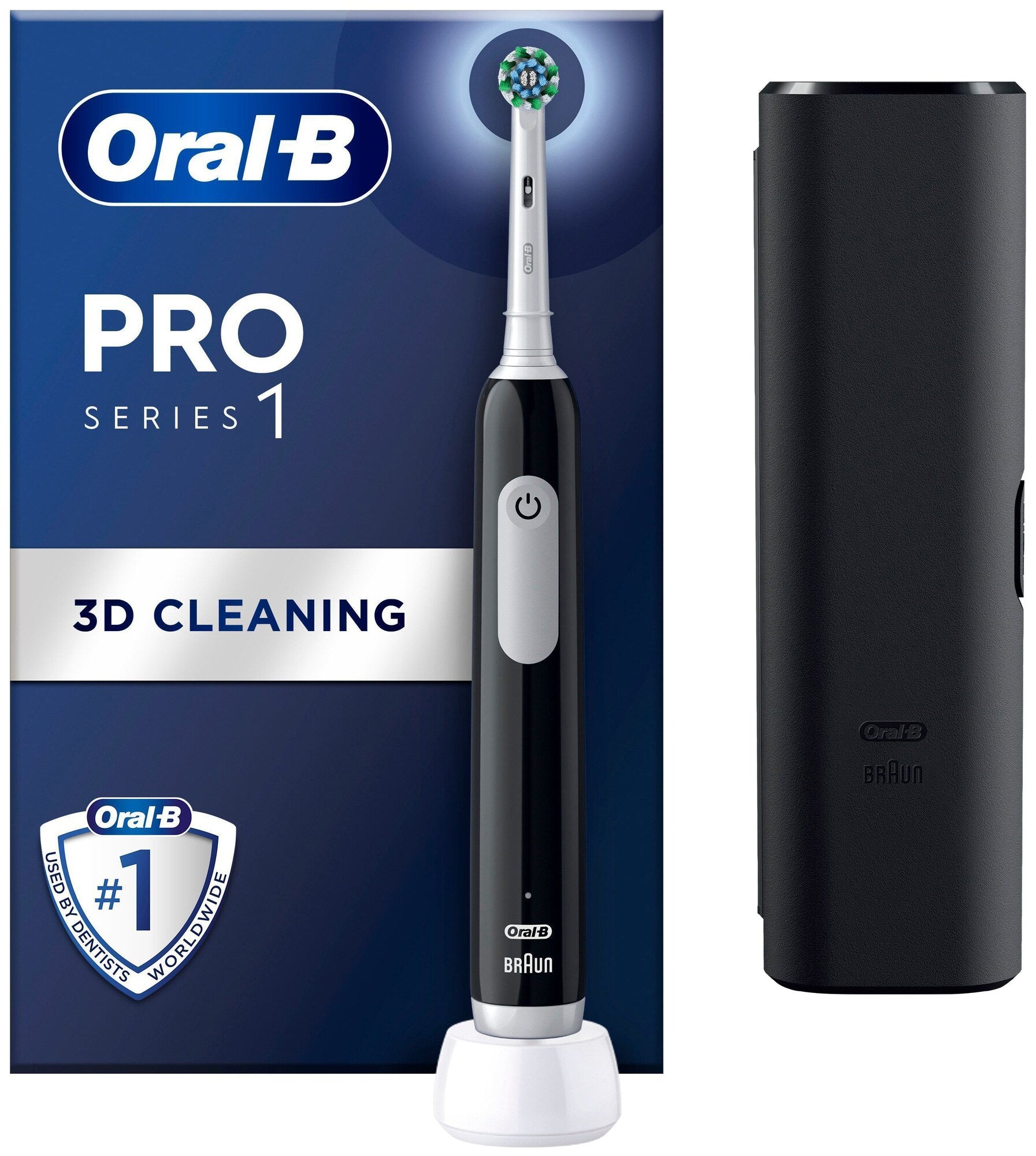 Oral-B Pro 1 Cross Action sort med reiseetui