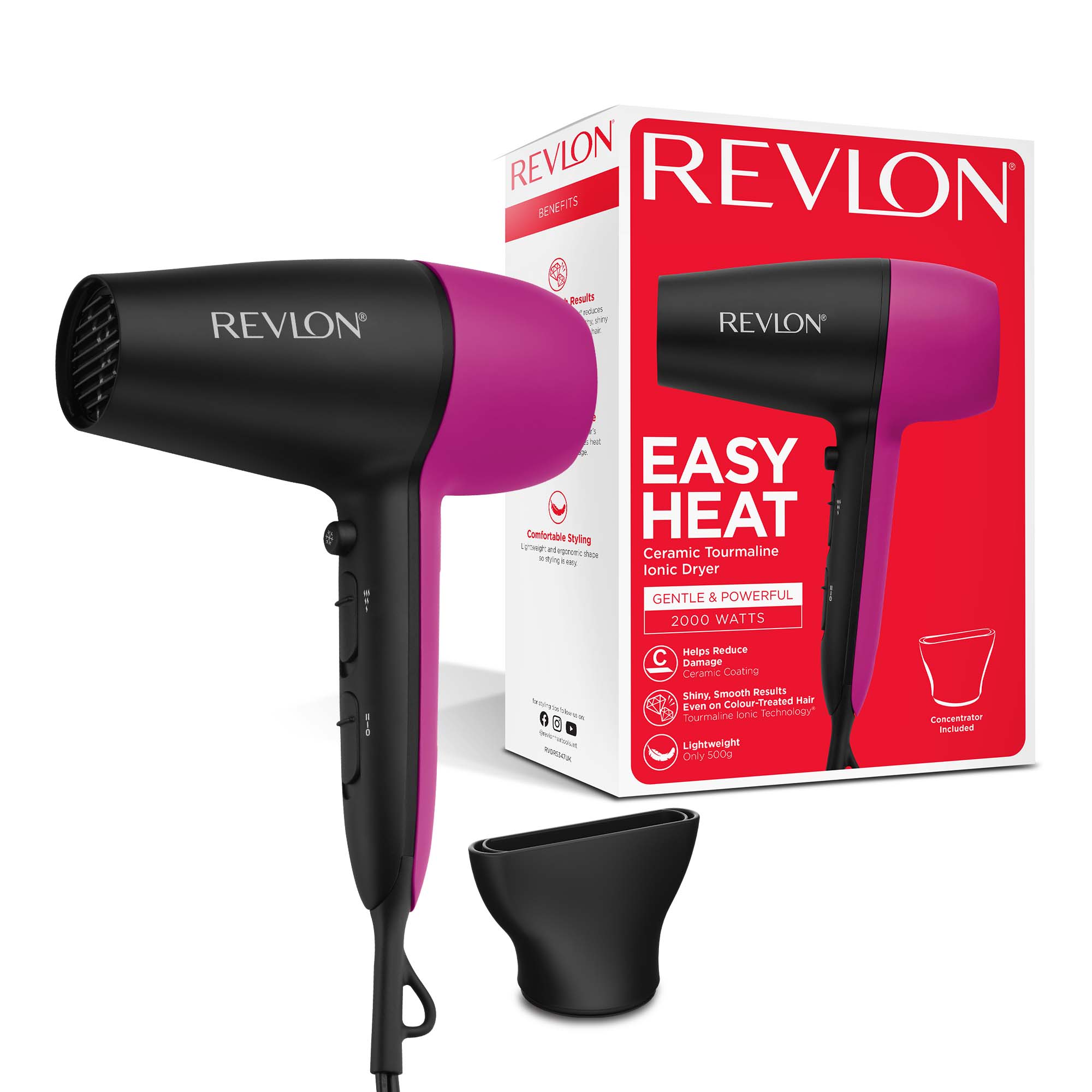 Revlon Easy Heat Ceramic Tourmaline Ionic Hair Dryer