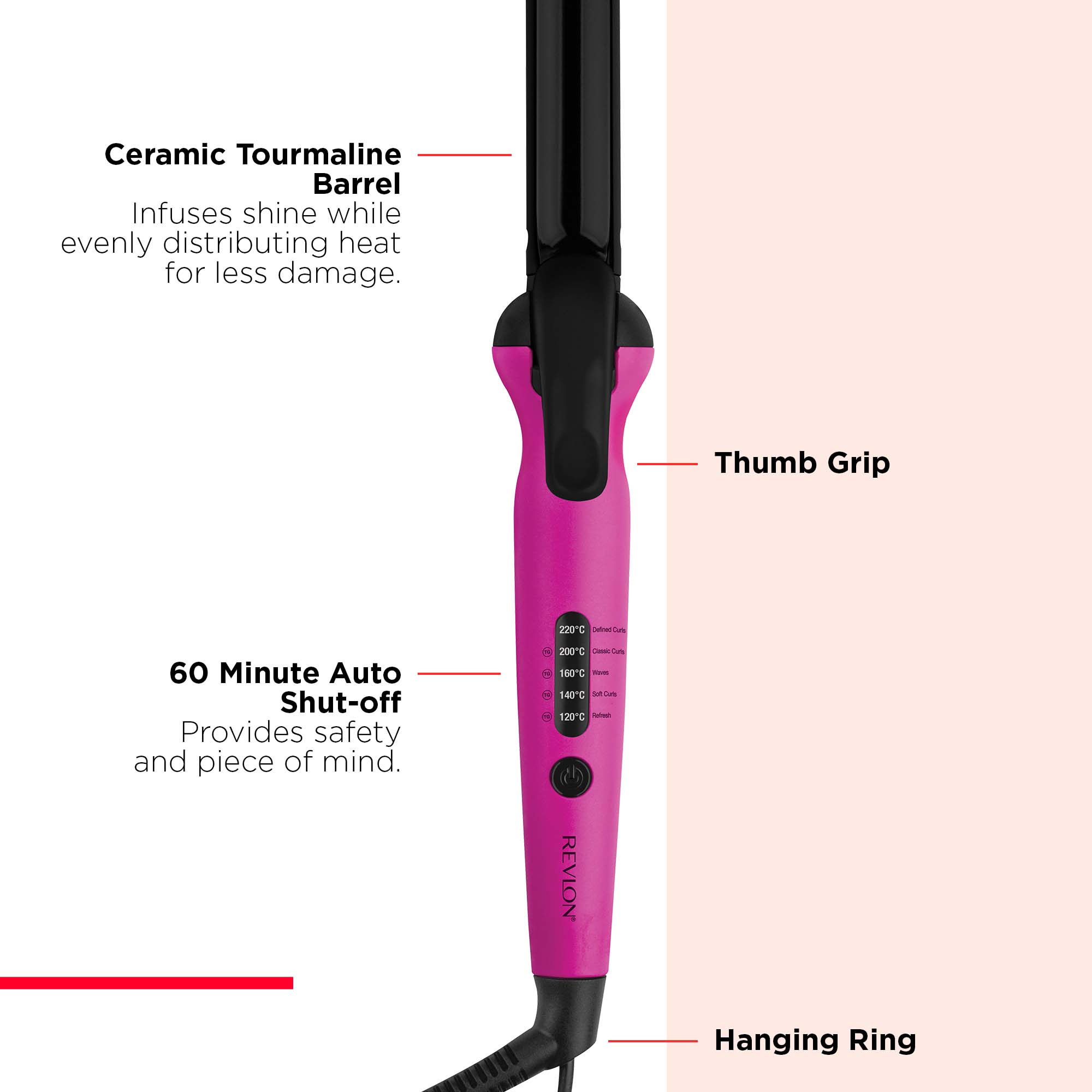 Revlon Easy Heat 25mm Precision Ceramic Tourmaline Curler