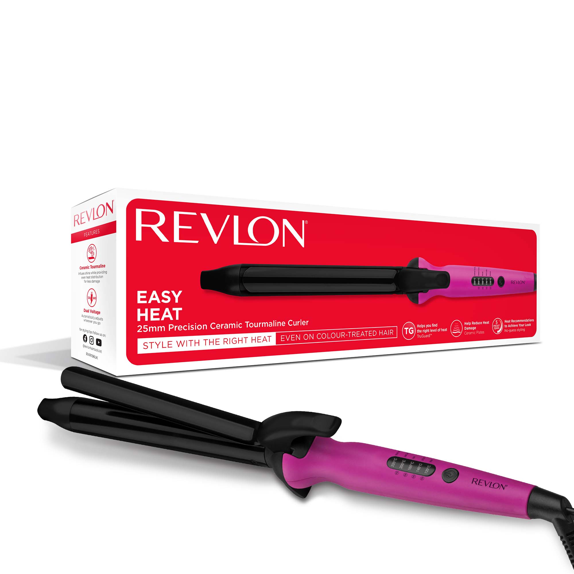 Revlon Easy Heat 25mm Precision Ceramic Tourmaline Curler